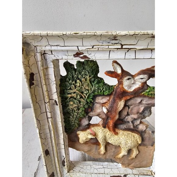 Vintage shabby chic Easter bunny spring rabbit lamb sheep frame picture hanging - Picture 4 of 10